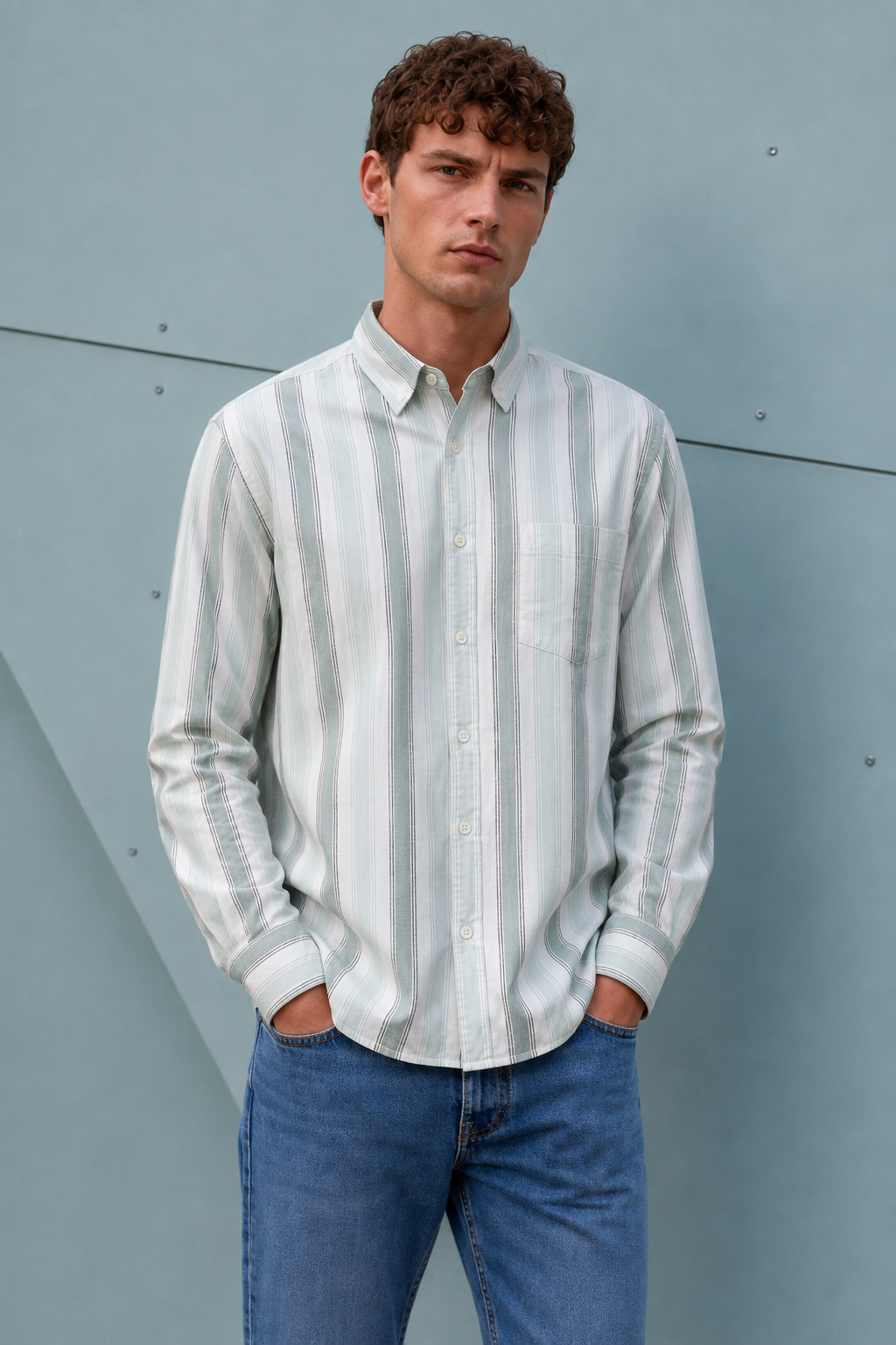 Men’s Fern Oxford Full Sleeve Shirt – Regular Fit