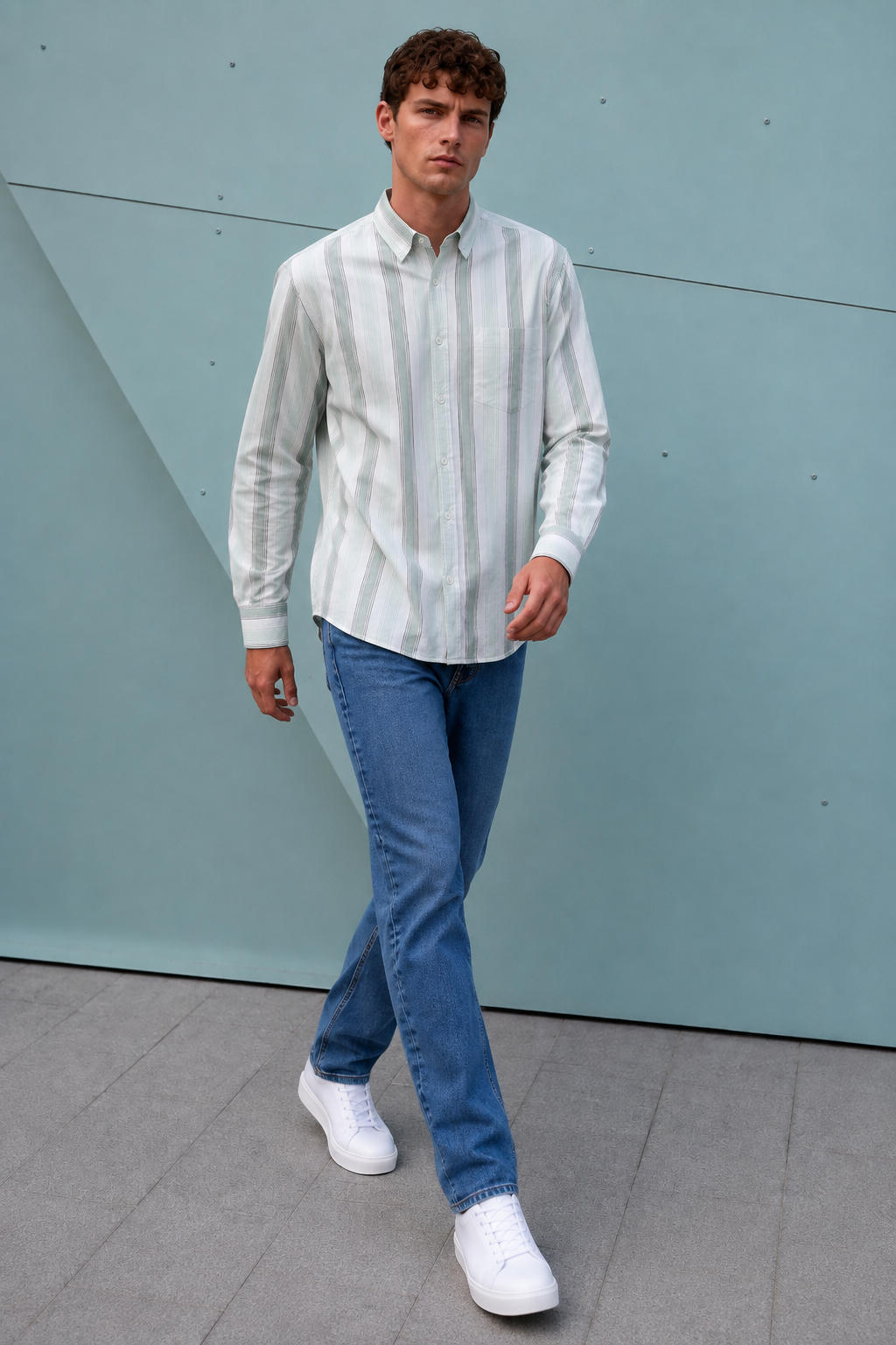 Men’s Fern Oxford Full Sleeve Shirt – Regular Fit