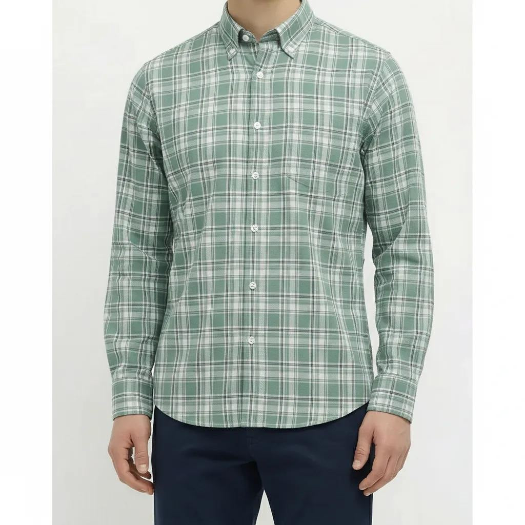 Men Mint Gingham Checks Checked Casual Shirt