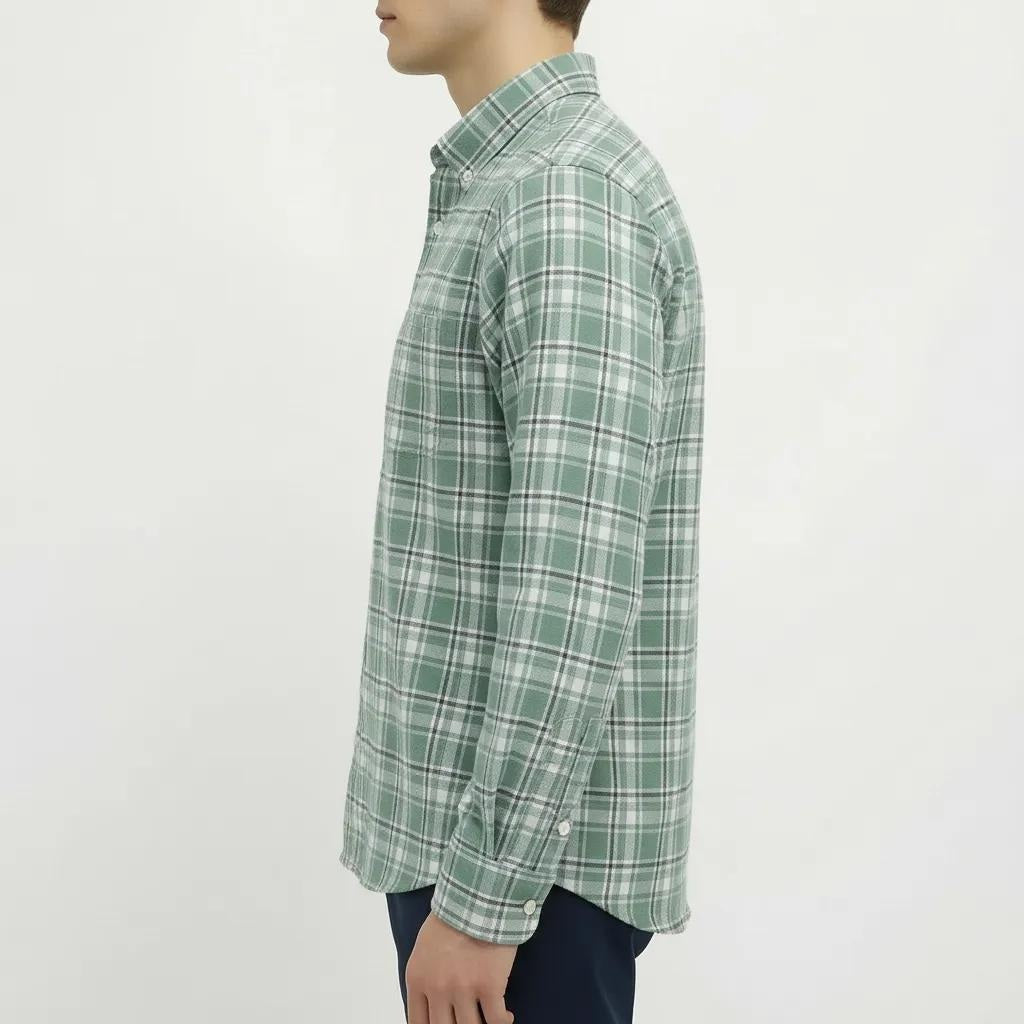 Men Mint Gingham Checks Checked Casual Shirt