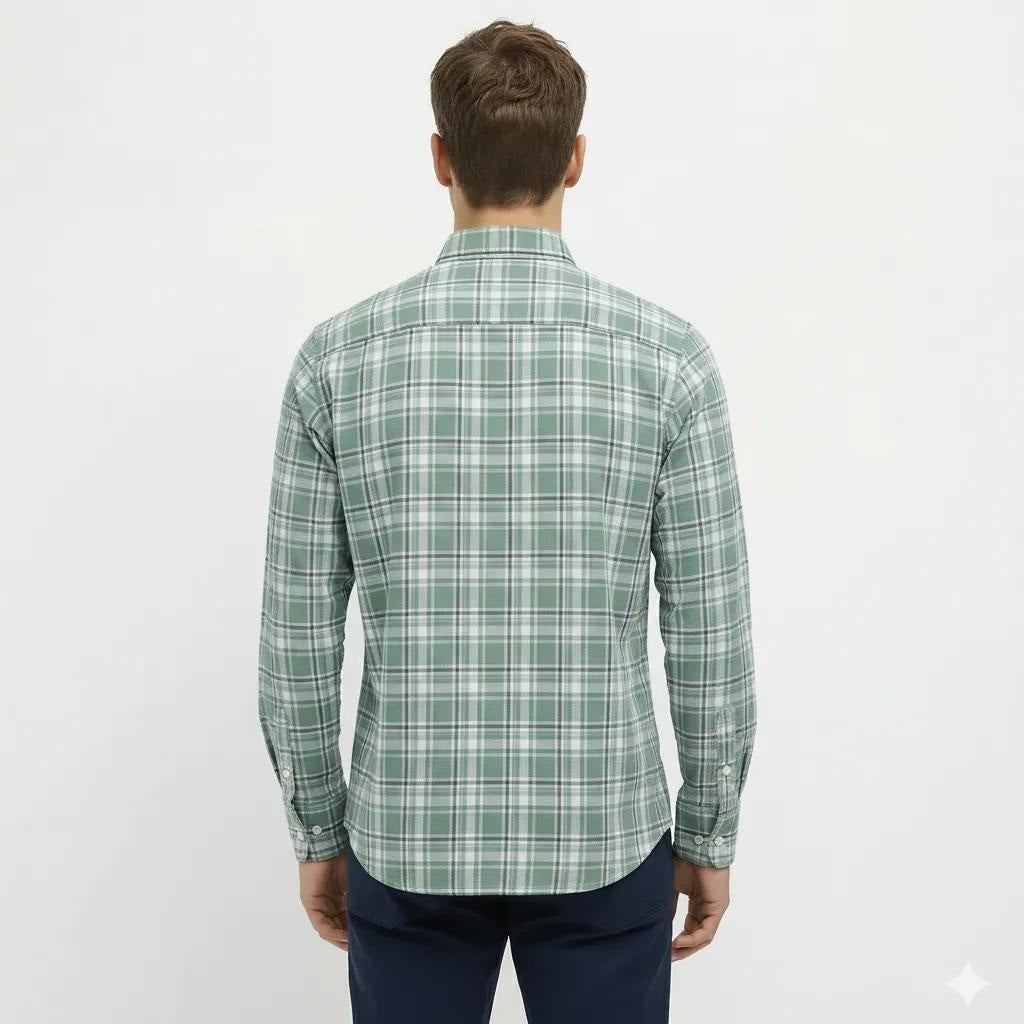 Men Mint Gingham Checks Checked Casual Shirt