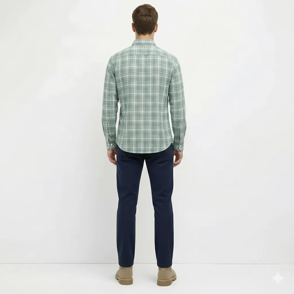 Men Mint Gingham Checks Checked Casual Shirt