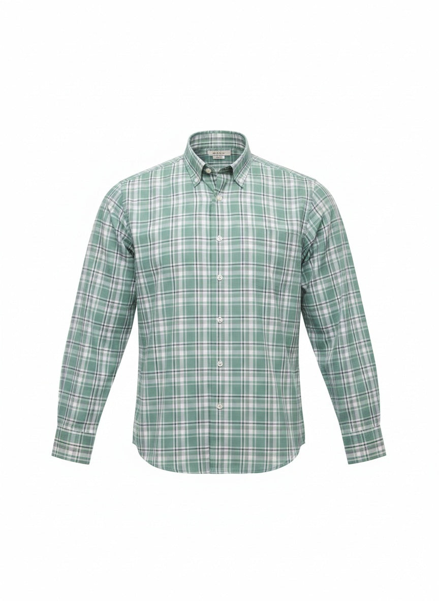 Men Mint Gingham Checks Checked Casual Shirt