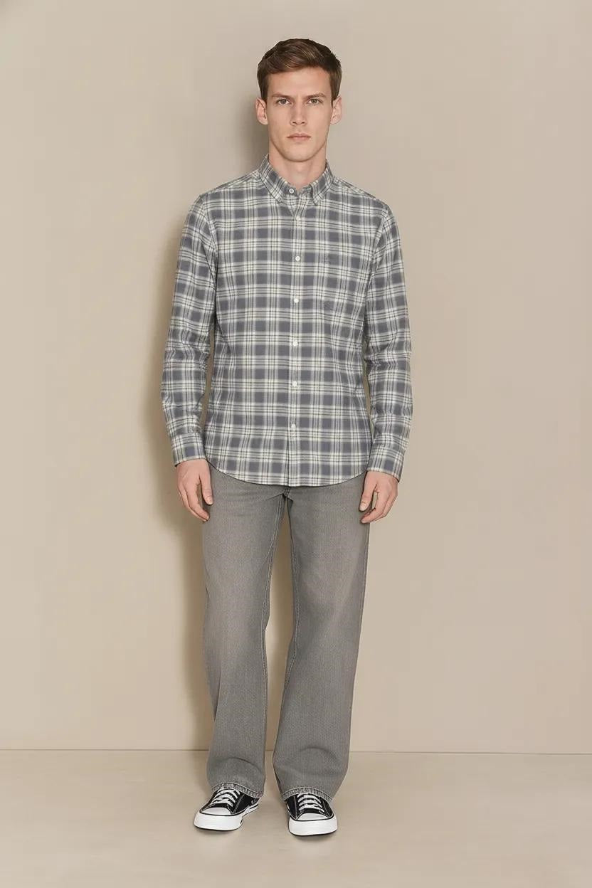 Men Air-Force Tartan Checks Checked Casual Shirt
