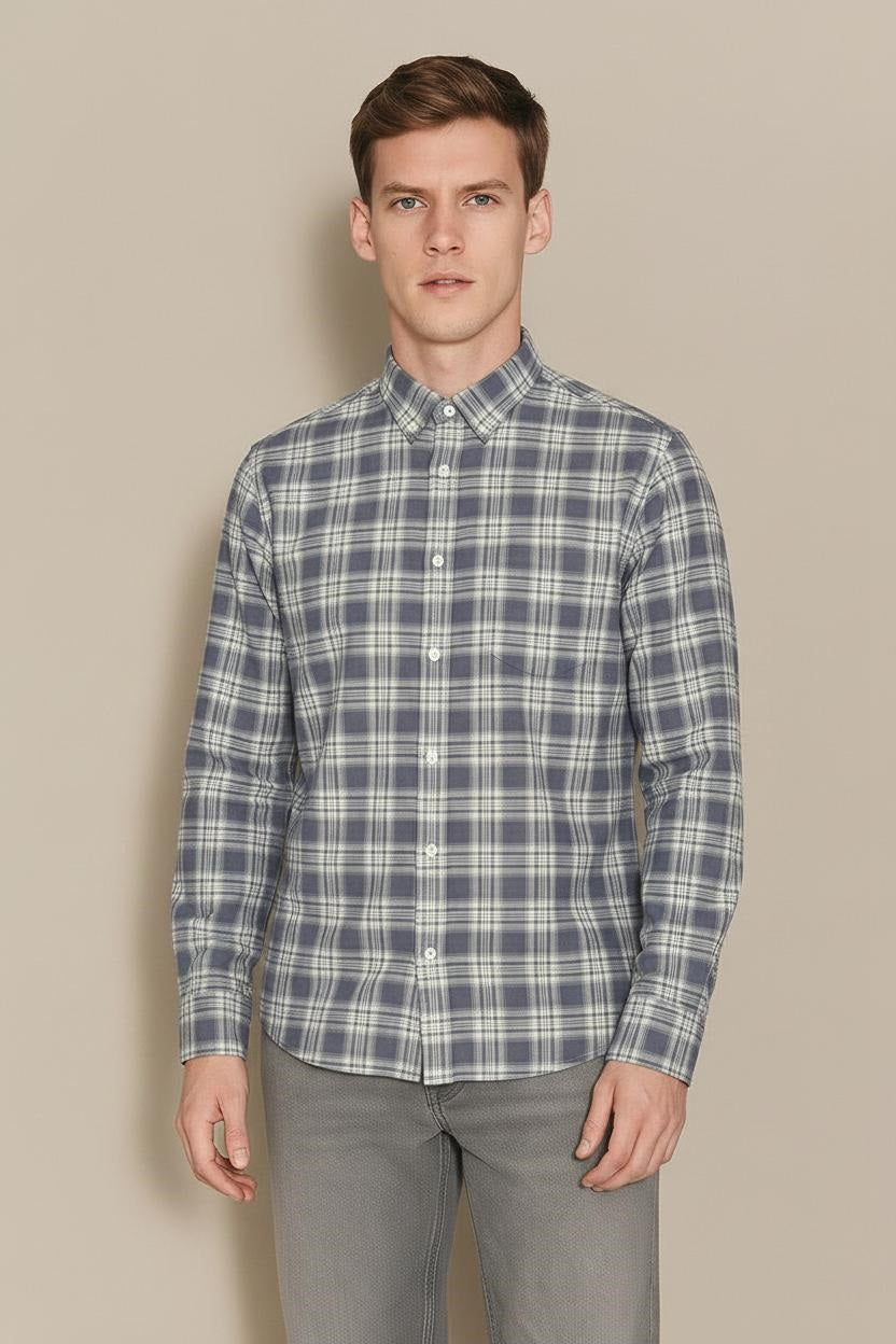 Men Air-Force Tartan Checks Checked Casual Shirt