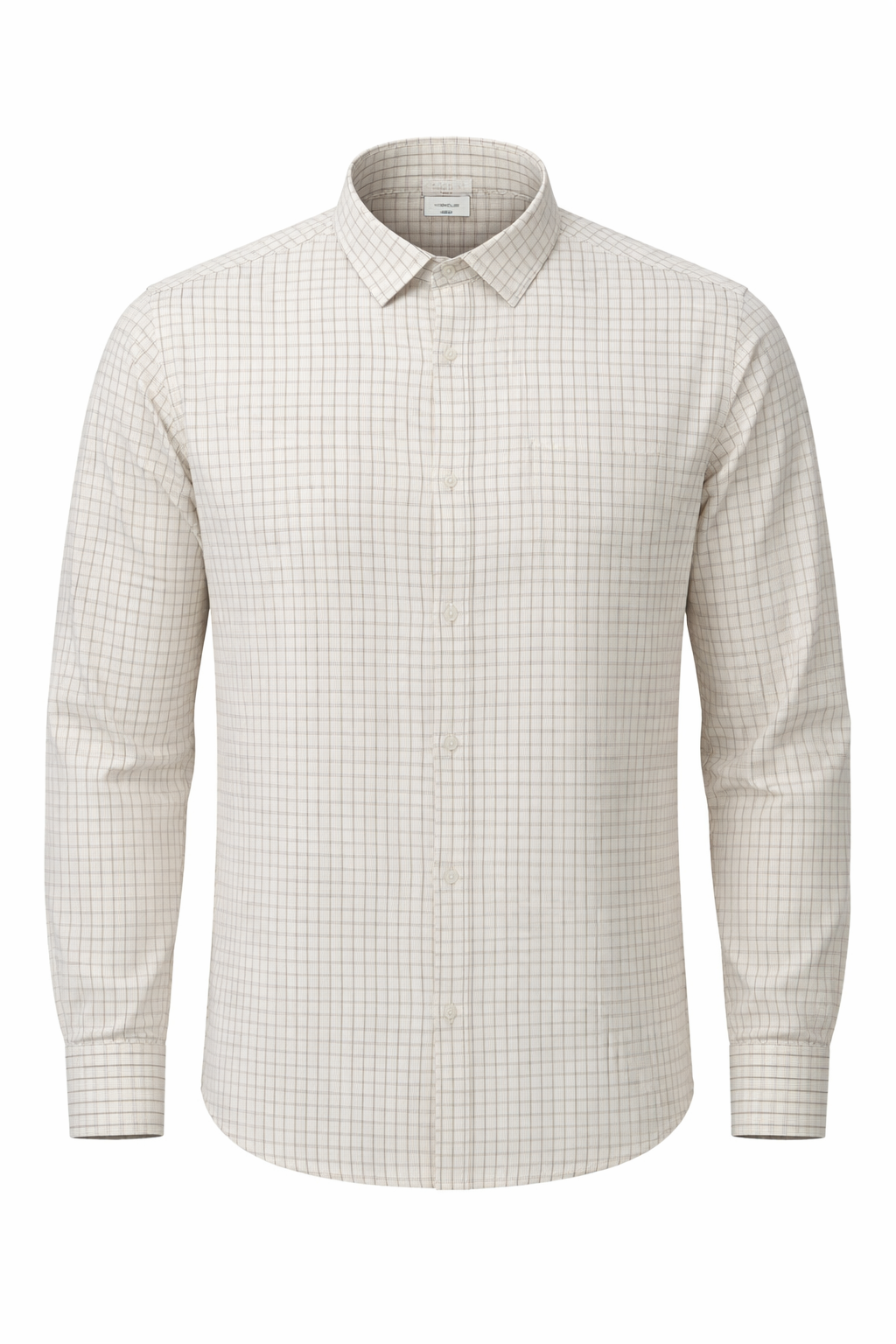 Men Off White Checked Casual Shirt