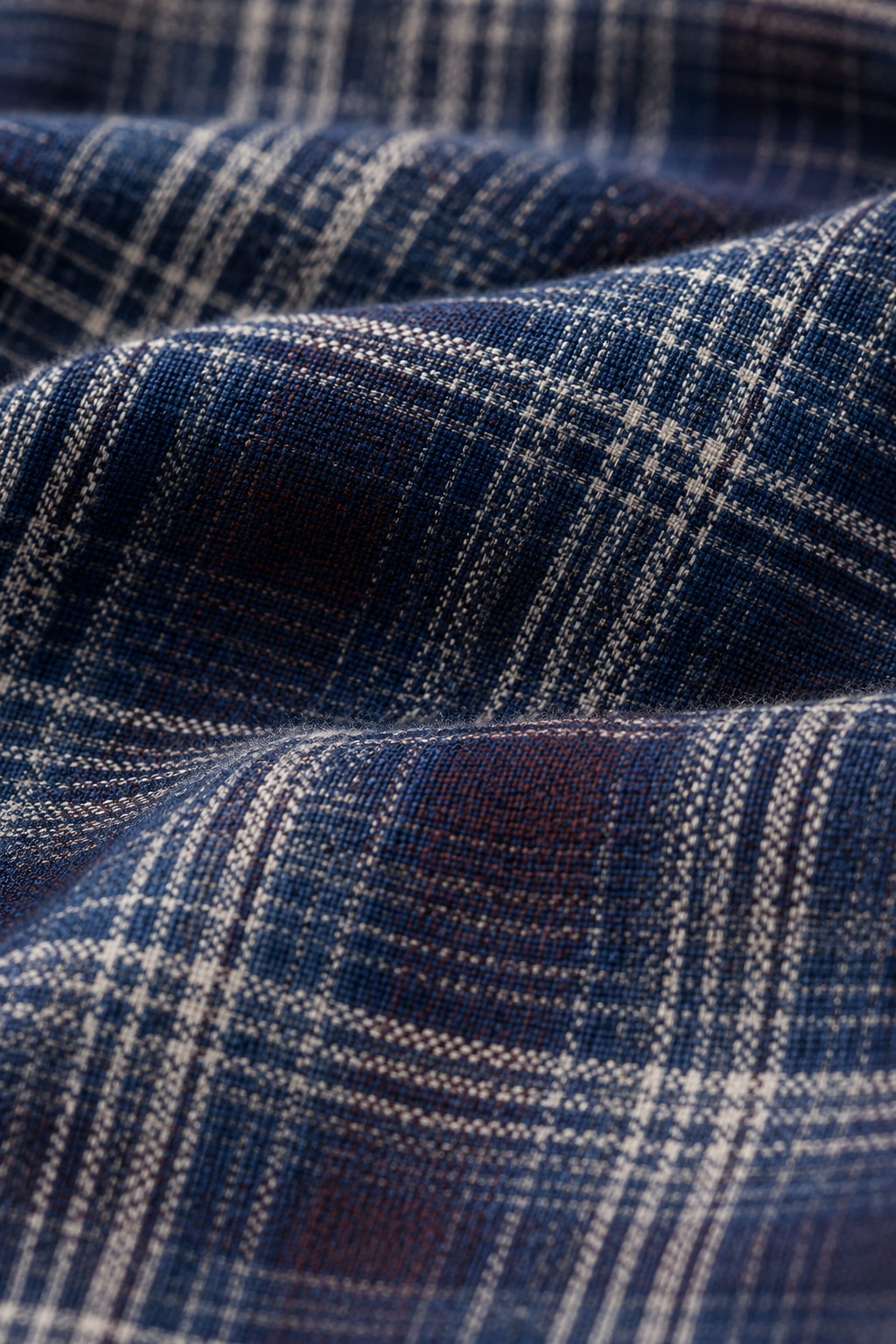 Men’s Navy Oxford Check Full Sleeve Shirt | Regular Fit Checked