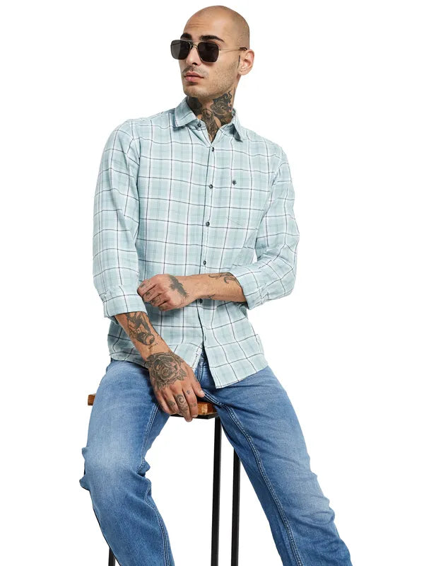 Mettle Checked Opaque Cotton Casual Shirt