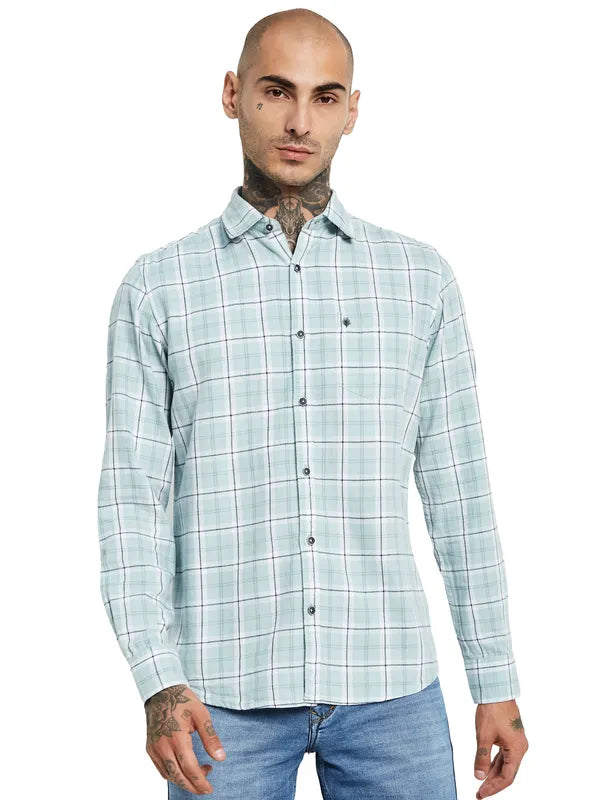 Mettle Checked Opaque Cotton Casual Shirt