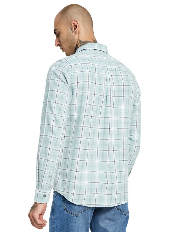 Mettle Checked Opaque Cotton Casual Shirt