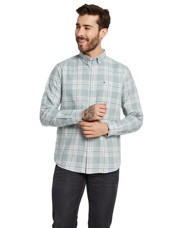 Mettle Men Tartan Checks Opaque Checked Casual Shirt