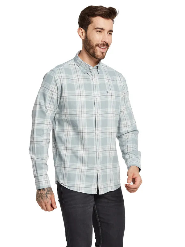 Mettle Men Tartan Checks Opaque Checked Casual Shirt