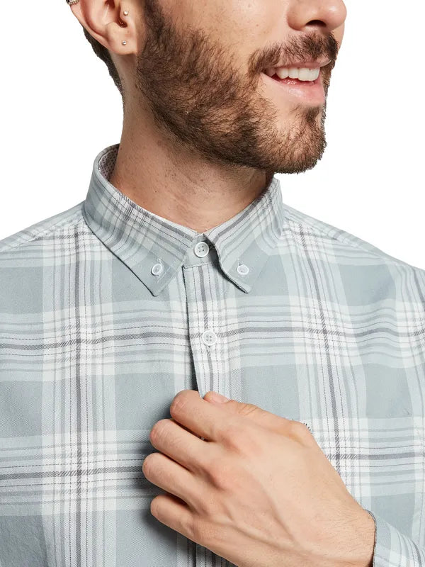 Mettle Men Tartan Checks Opaque Checked Casual Shirt