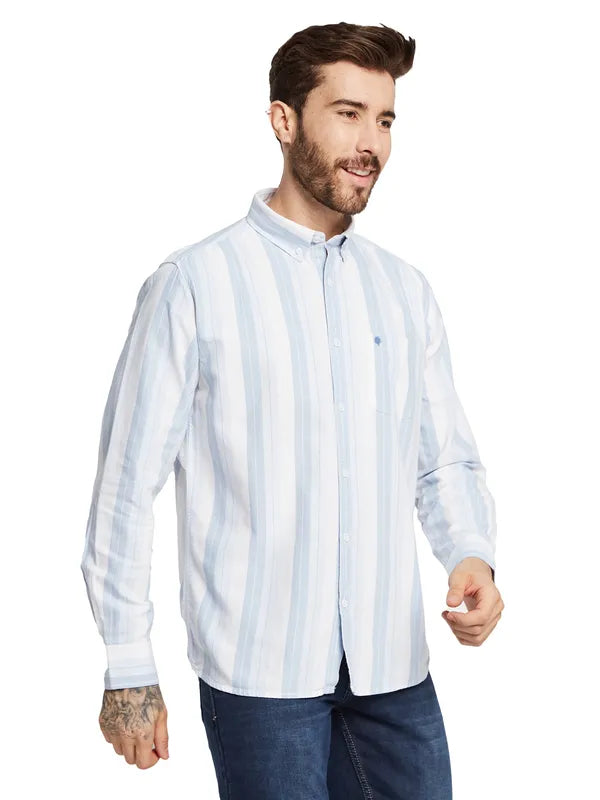 Mettle Men Opaque Striped Casual Shirt