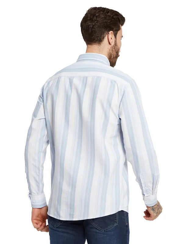 Mettle Men Opaque Striped Casual Shirt