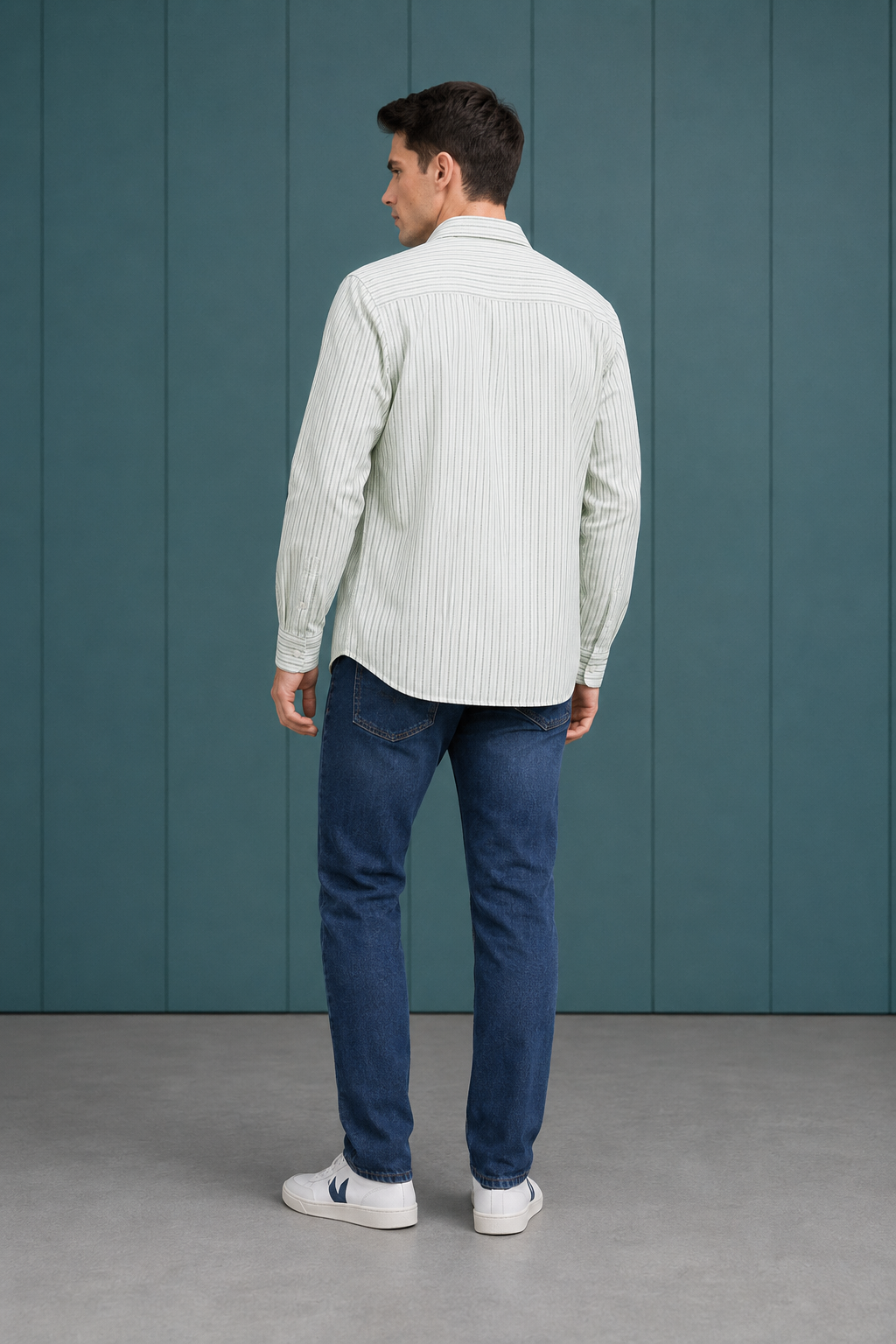 Men’s Fern Cotton Stripe Full Sleeve Shirt | Regular Fit