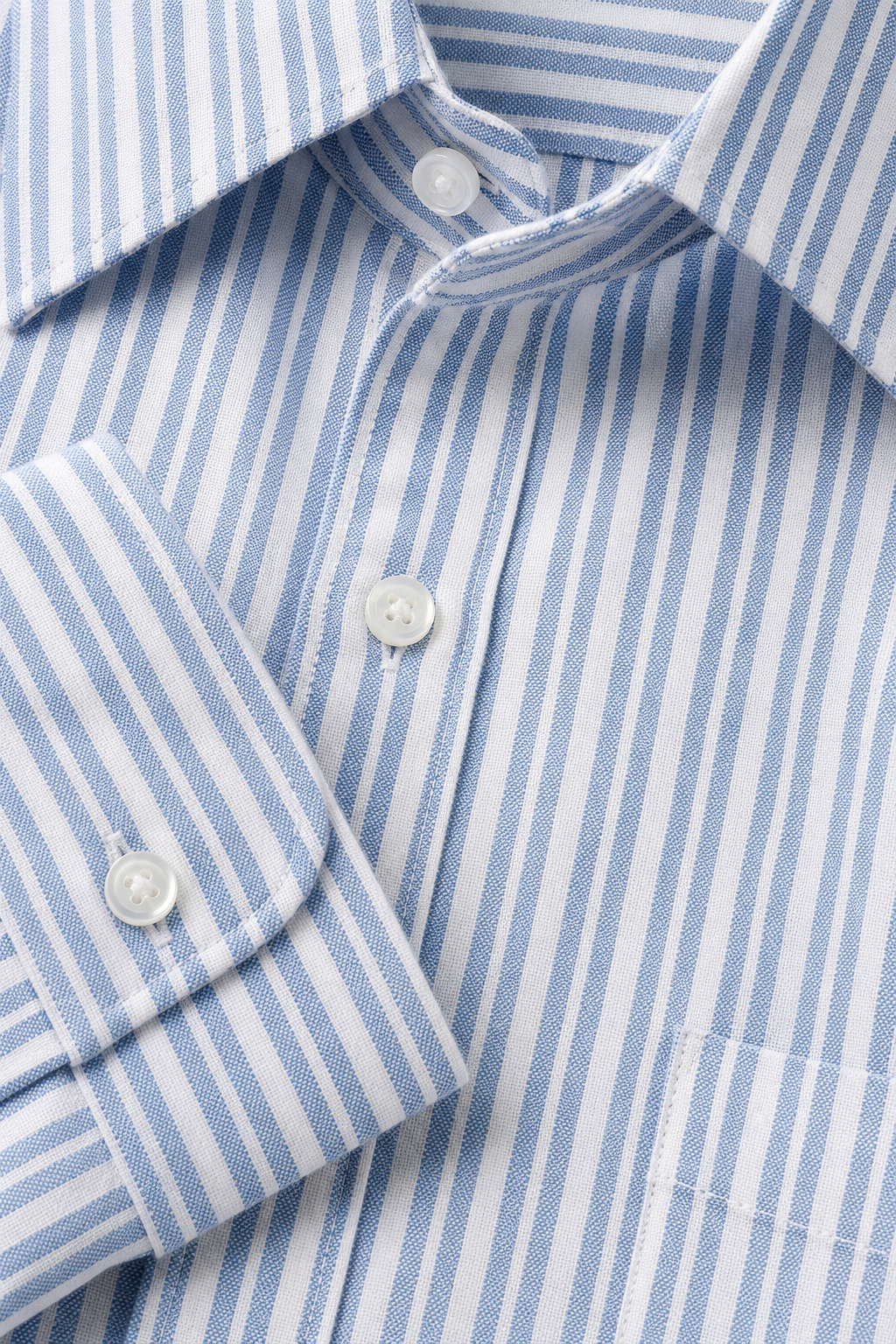 Men’s Sky Cotton Stripe Full Sleeve Shirt | Regular Fit