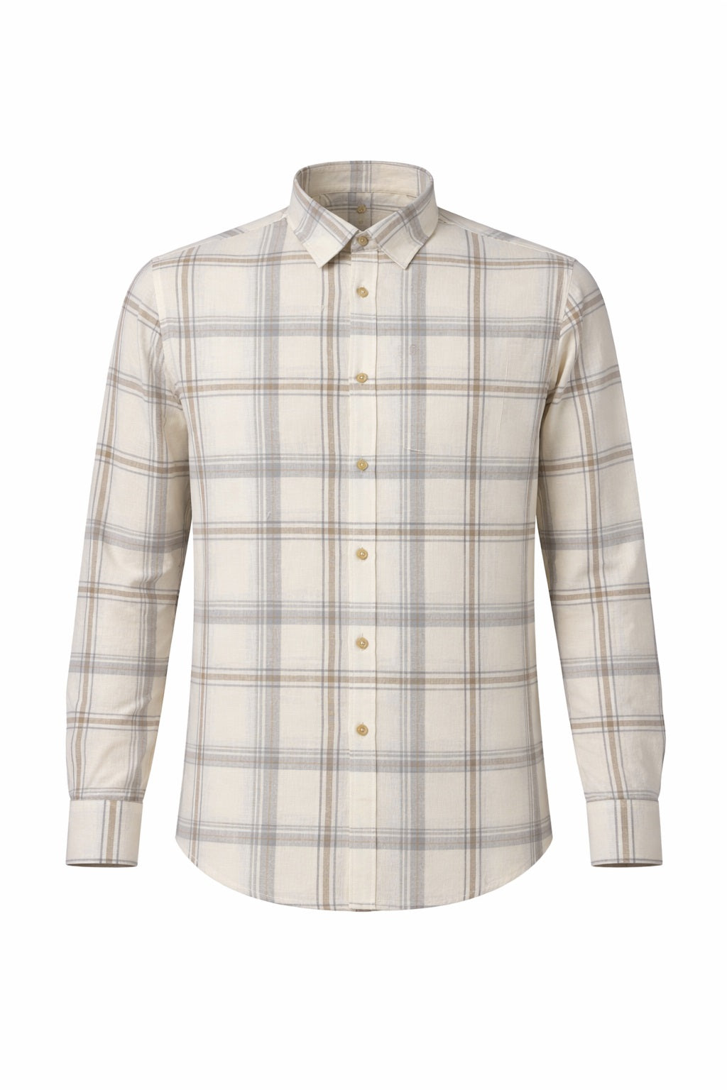 Men Natural Checked Casual Shirt