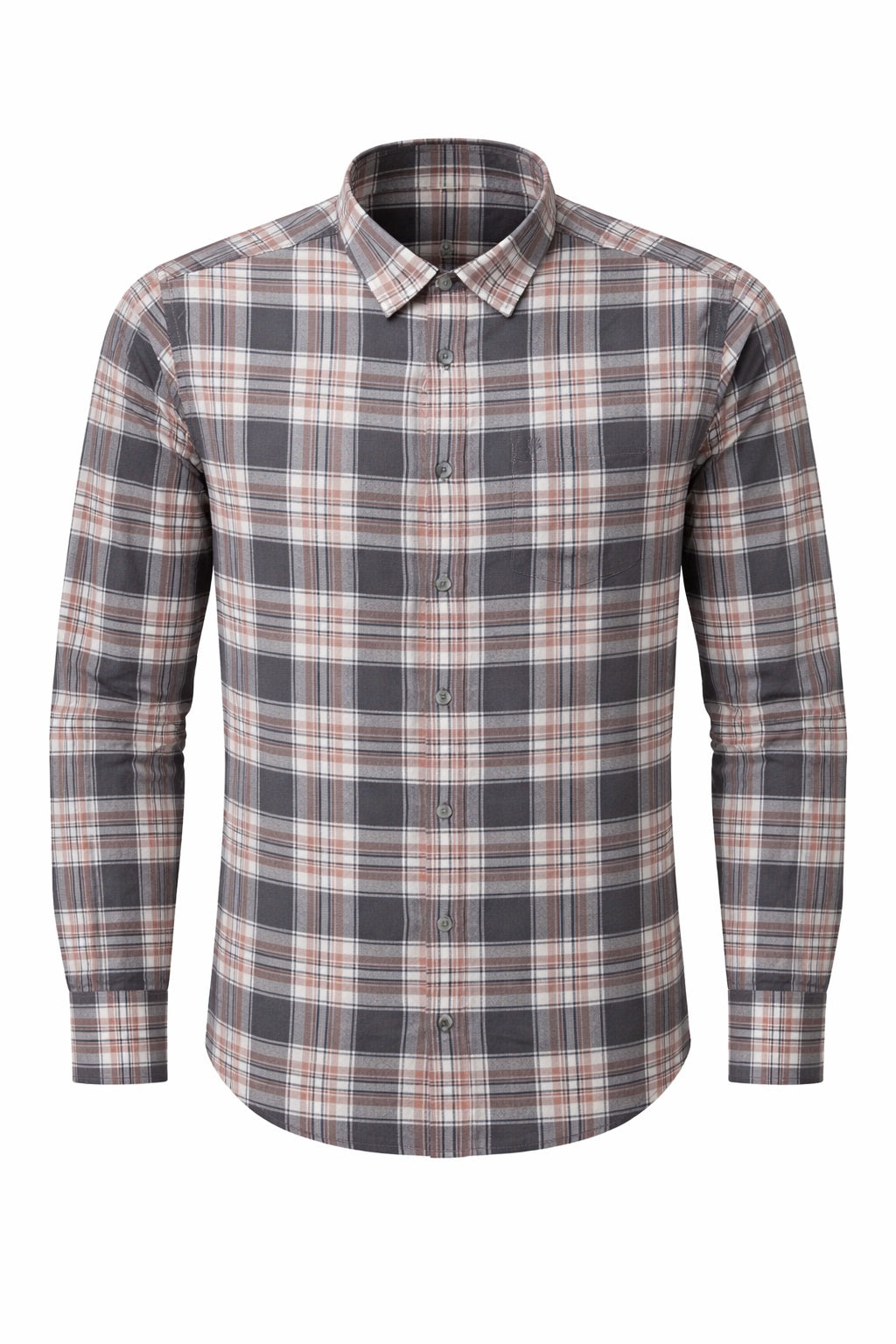 Men Grey Tartan Checks Checked Casual Shirt