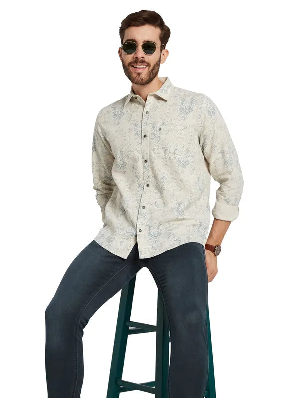 Mettle Men Opaque Printed Casual Shirt