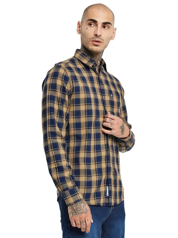 Mettle Tartan Checked Cotton Casual Shirt