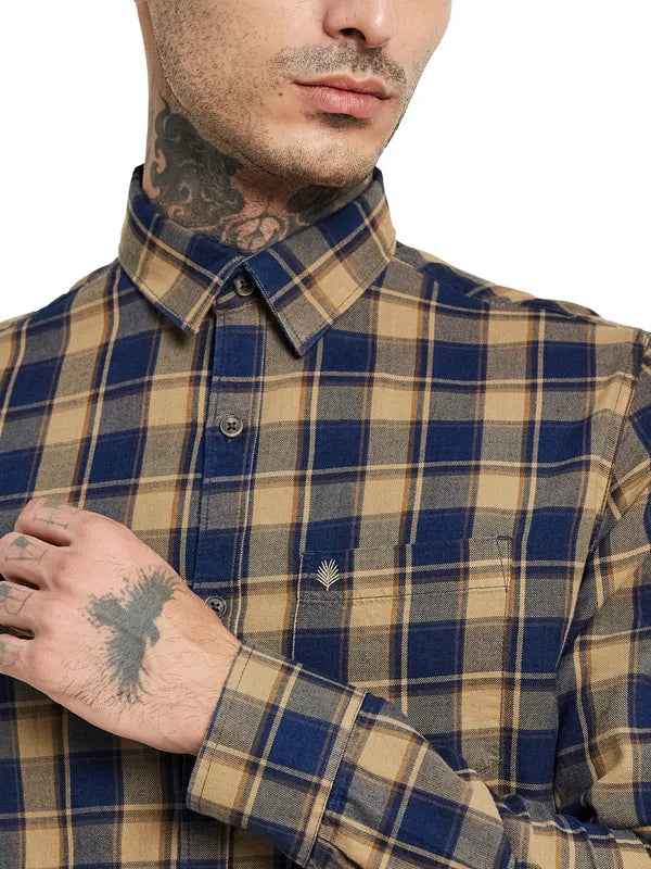 Mettle Tartan Checked Cotton Casual Shirt