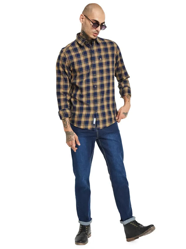 Mettle Tartan Checked Cotton Casual Shirt