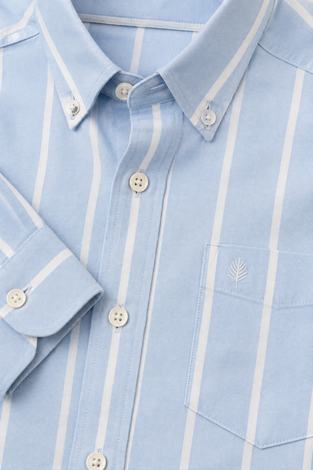 Men’s Sky Oxford Stripe Full Sleeve Shirt | Button-Down Collar Regular Fit