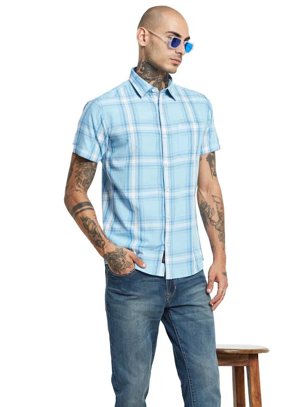 Mettle Tartan Checks Opaque Checked Cotton Casual Shirt