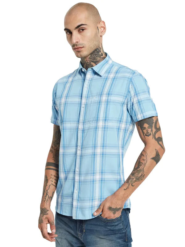 Mettle Tartan Checks Opaque Checked Cotton Casual Shirt