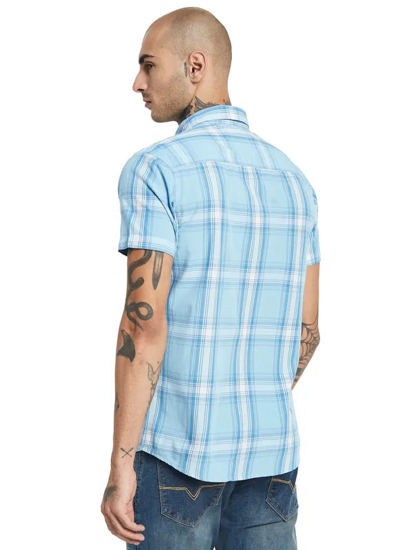 Mettle Tartan Checks Opaque Checked Cotton Casual Shirt