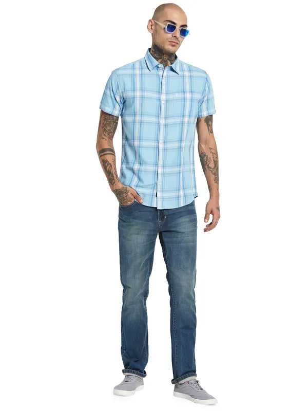 Mettle Tartan Checks Opaque Checked Cotton Casual Shirt