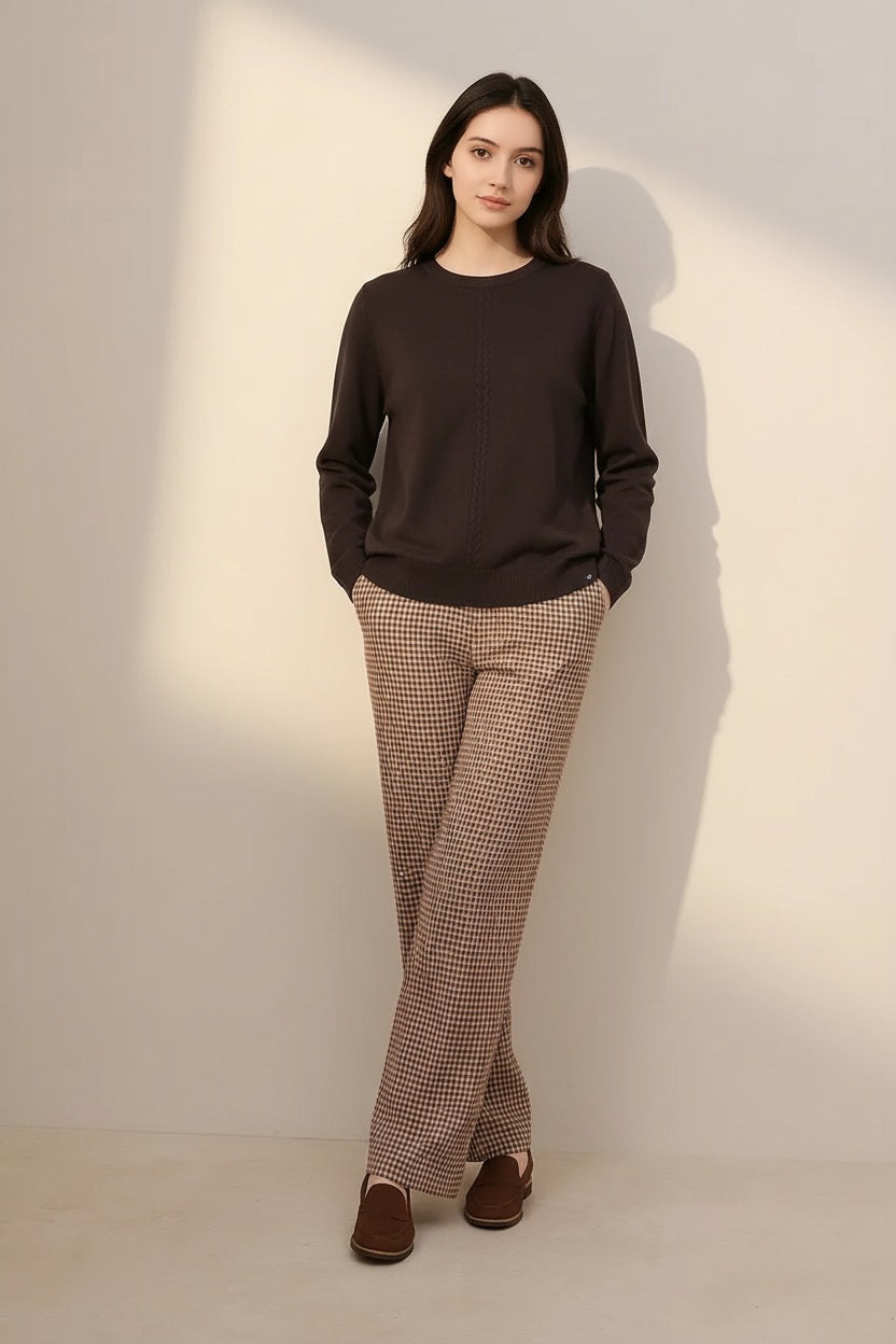 Women Solid Round Neck Sweater