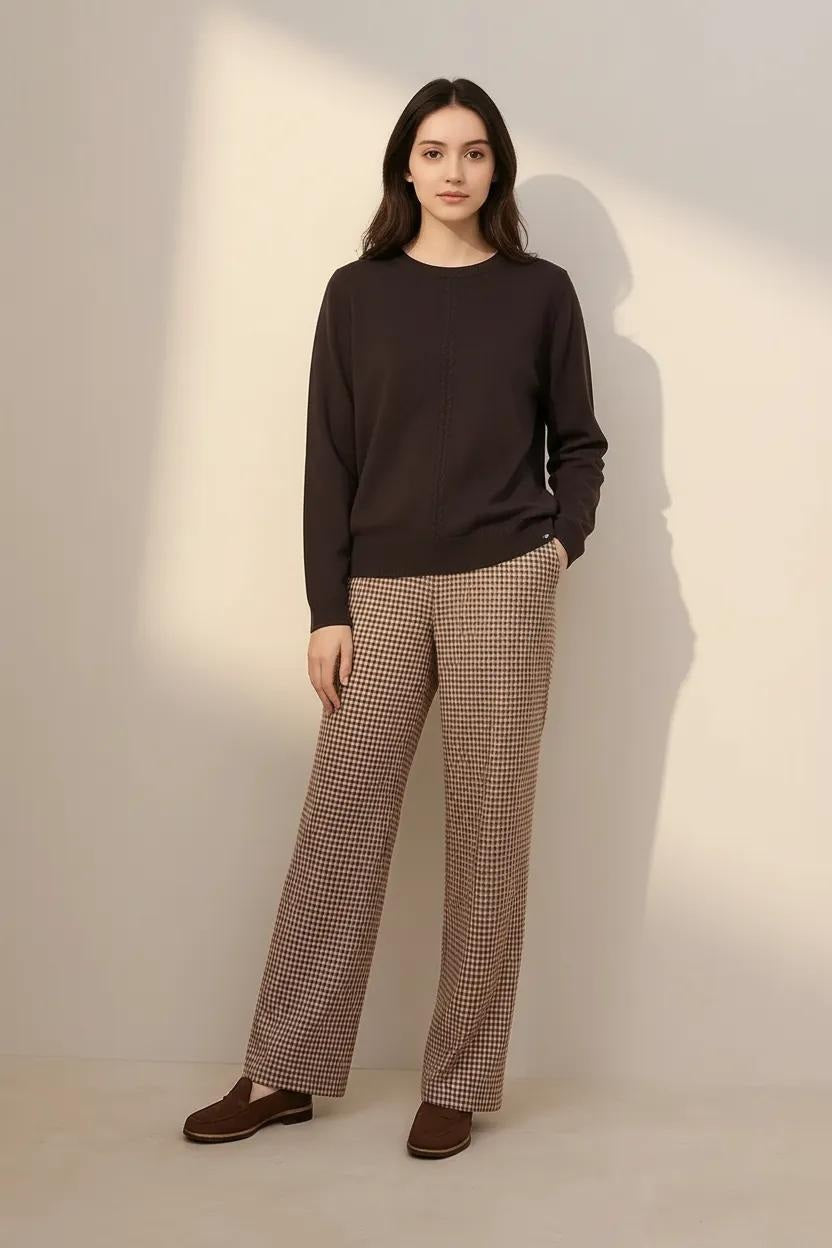 Women Solid Round Neck Sweater