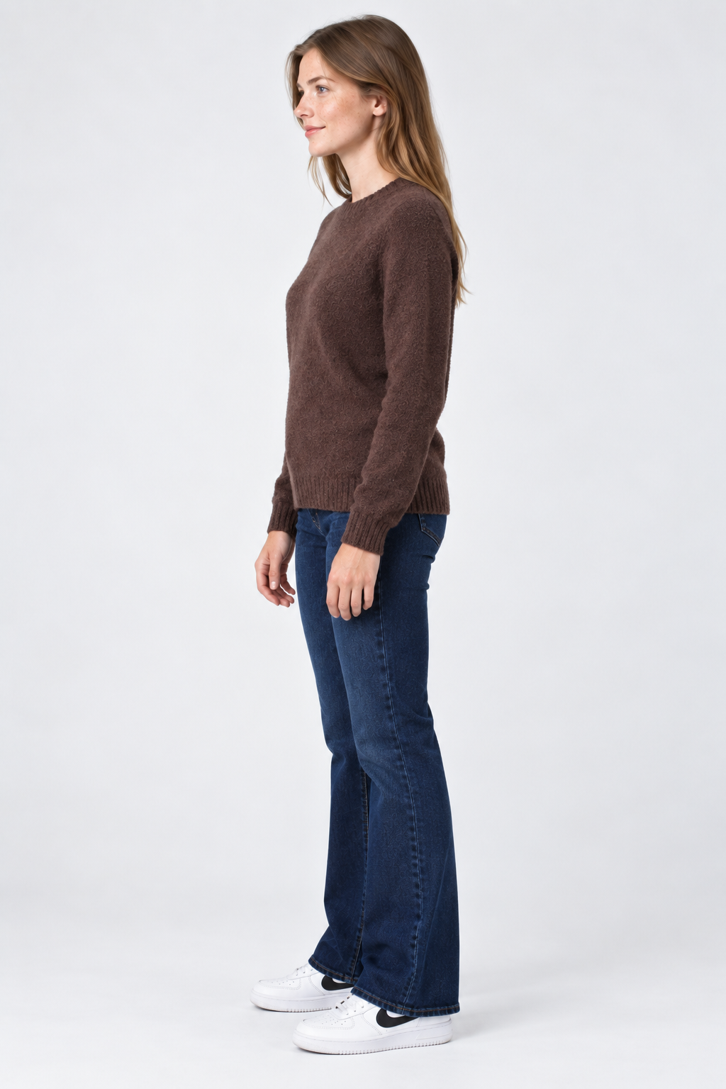 Women’s Regular Fit Knitted Sweater – Coffee Brown
