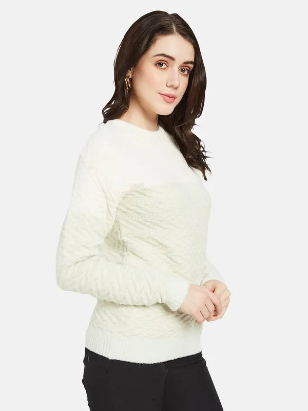 Mettle Women Olive Green Colourblocked Pullover