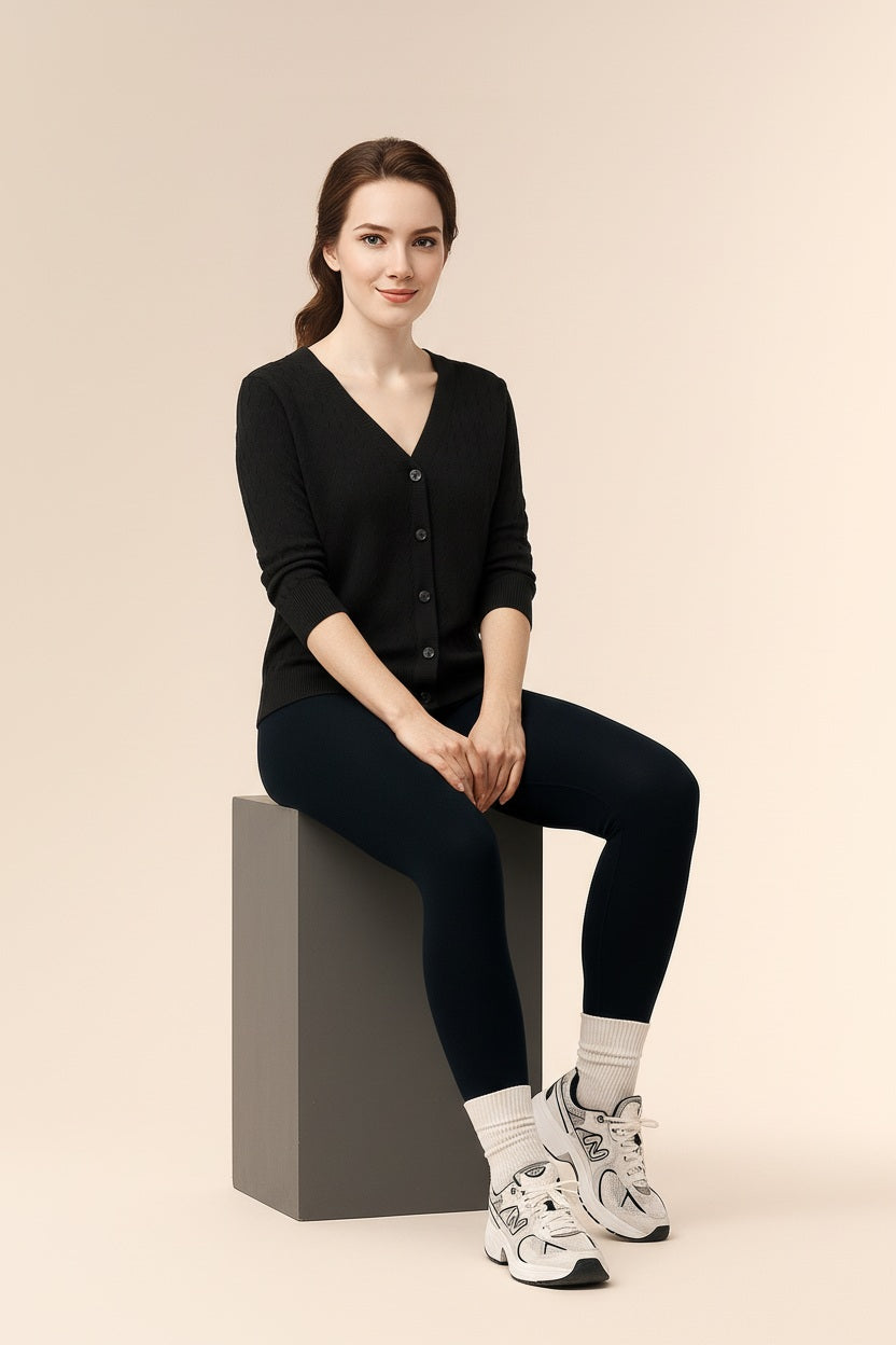 Women Cardigan V-Neck Sweater