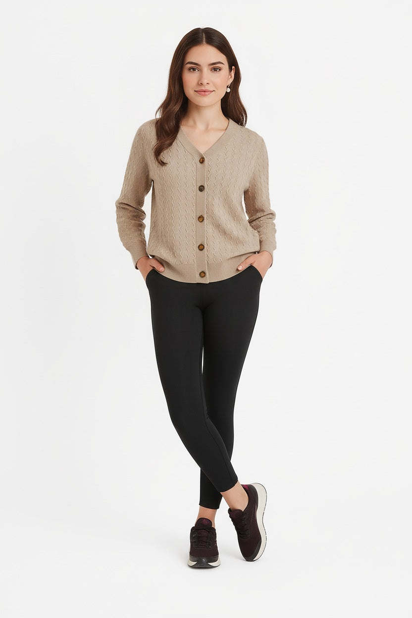 Women Cardigan V-Neck Sweater