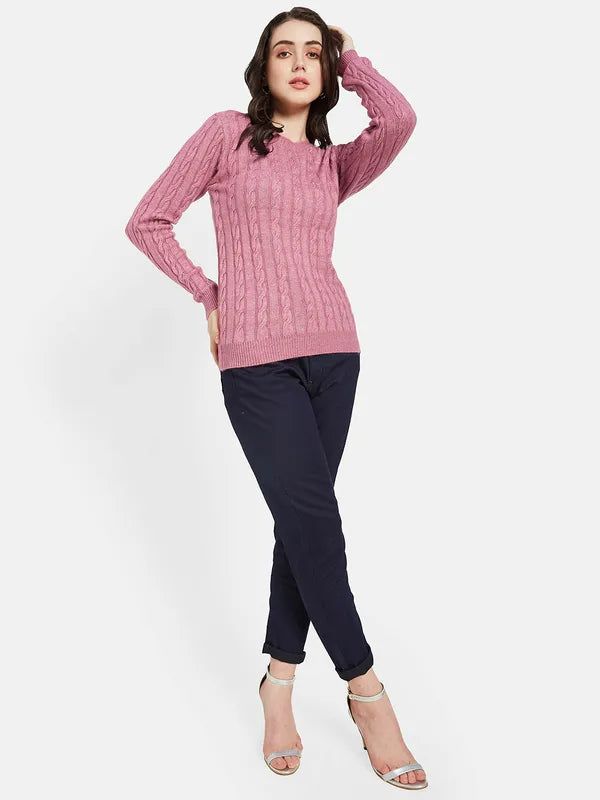 Mettle Women Pink Striped Pullover