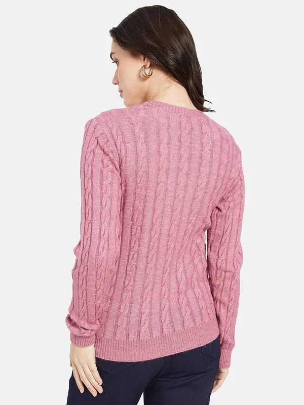 Mettle Women Pink Striped Pullover