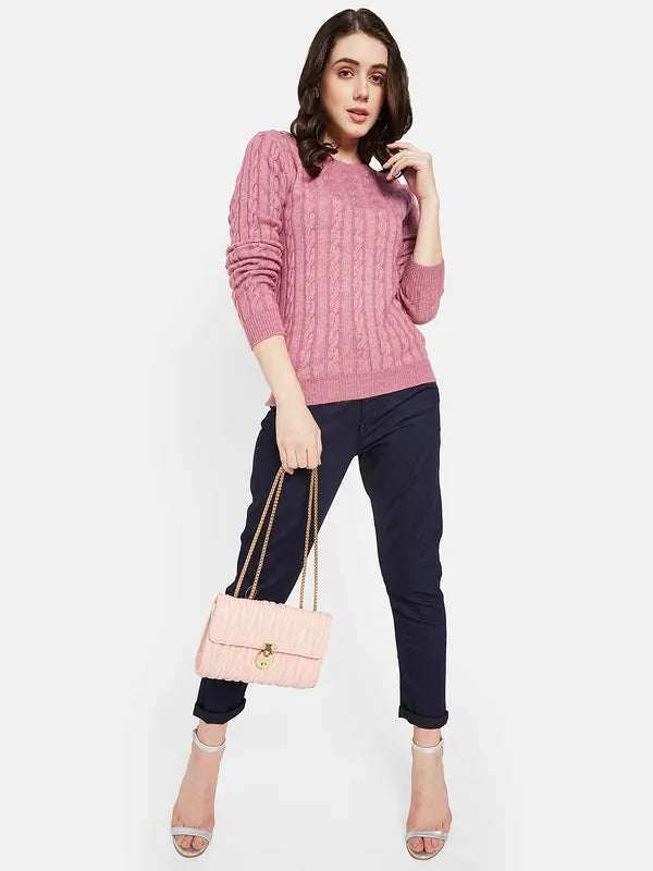 Mettle Women Pink Striped Pullover