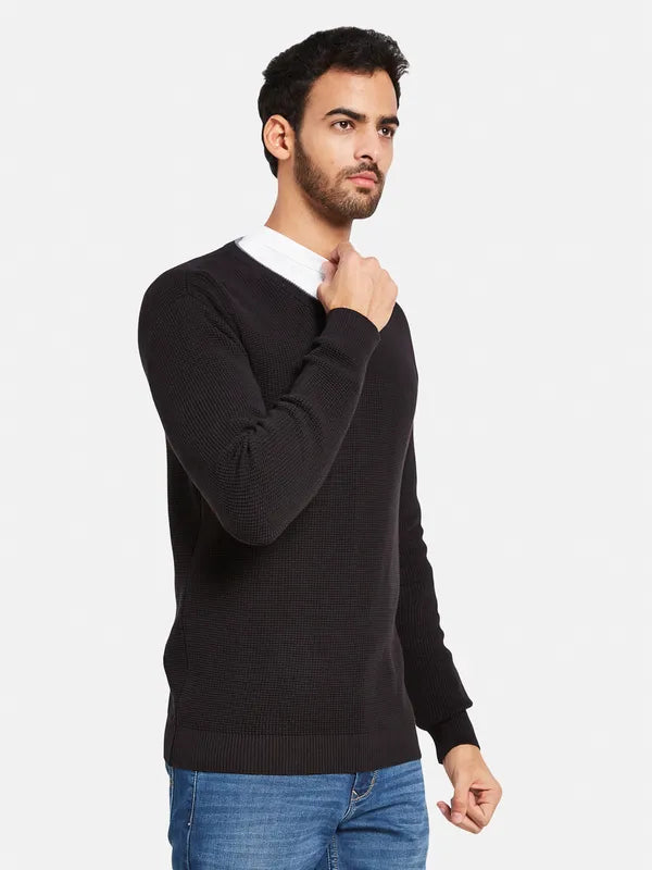 Men Ribbed Cotton Pullover Sweaters