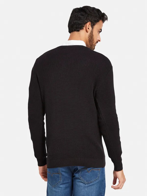 Men Ribbed Cotton Pullover Sweaters