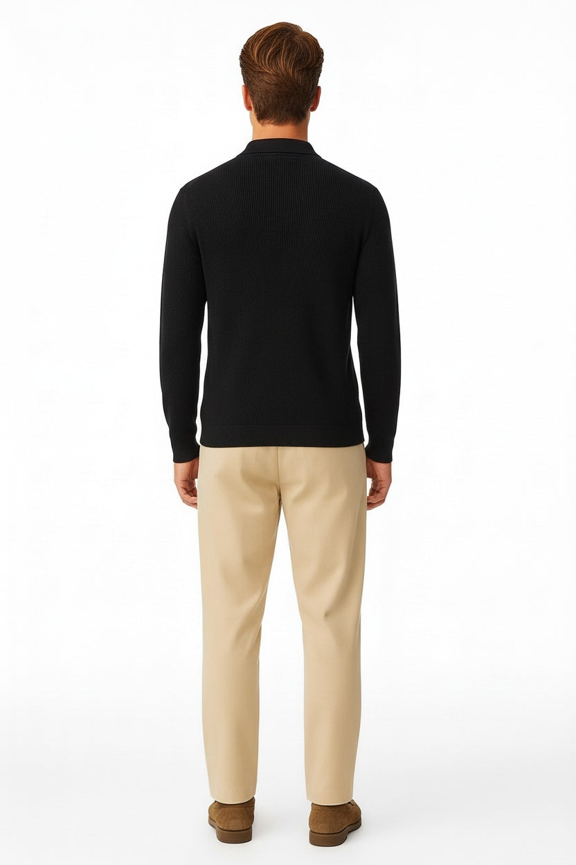 Men Solid Polo Neck Sweater