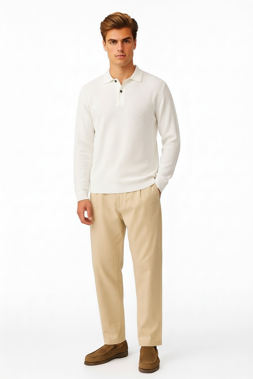 Men Solid Polo Neck Sweater