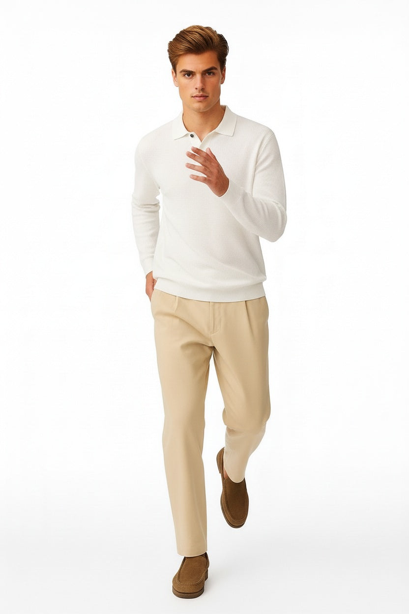 Men Solid Polo Neck Sweater