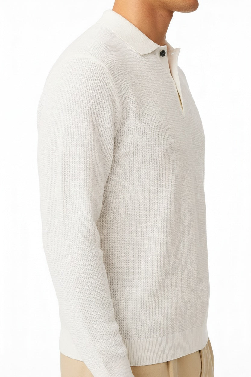 Men Solid Polo Neck Sweater