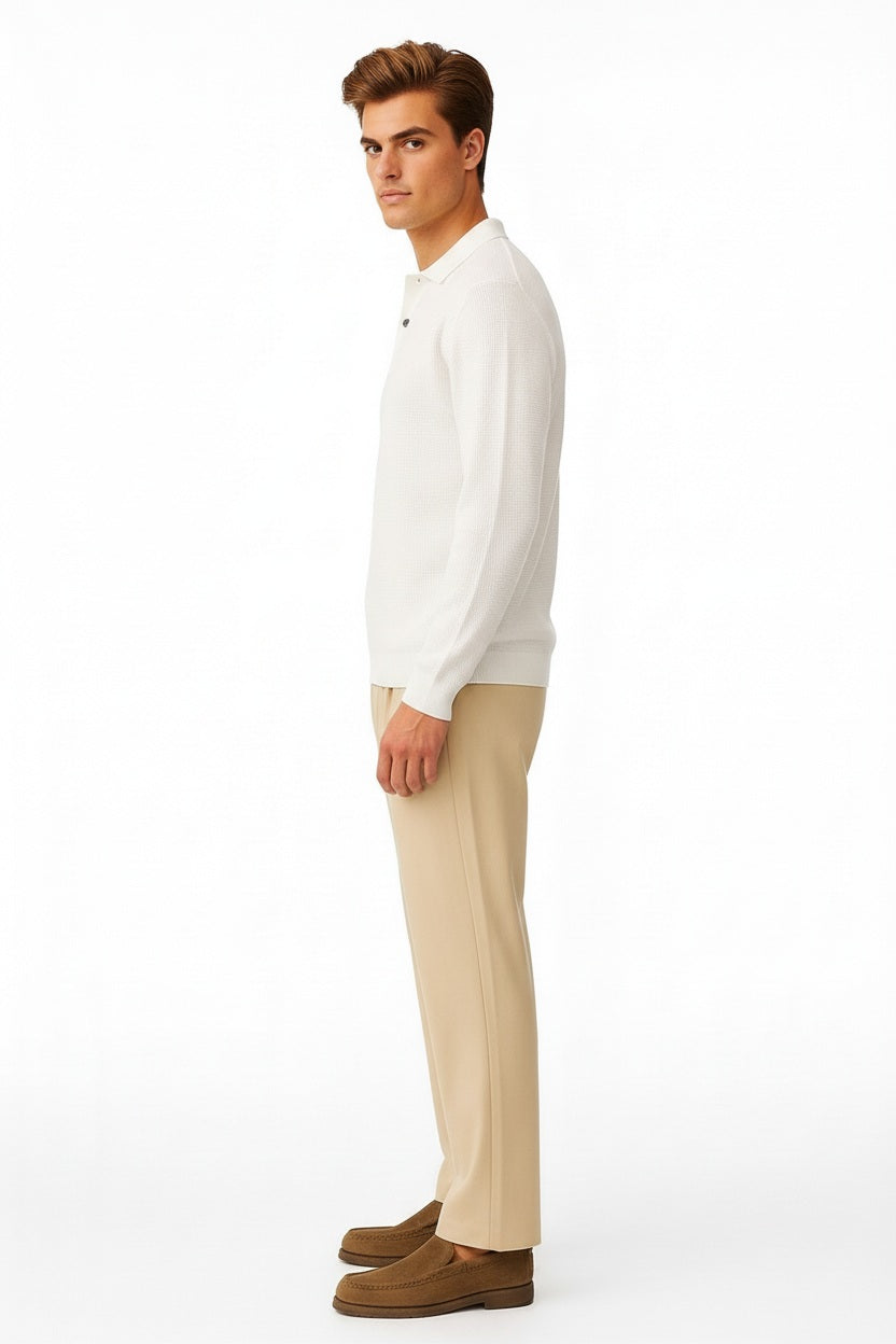 Men Solid Polo Neck Sweater