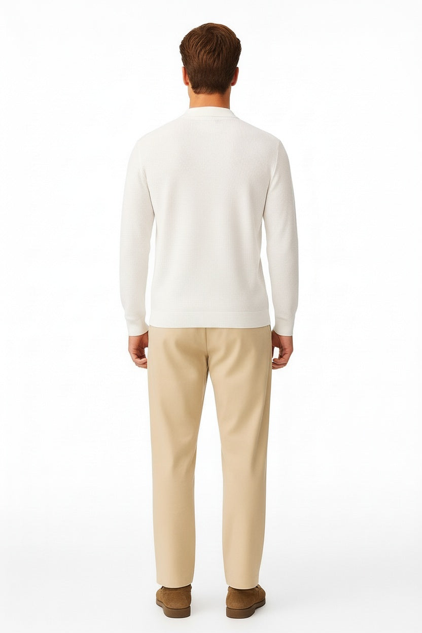 Men Solid Polo Neck Sweater