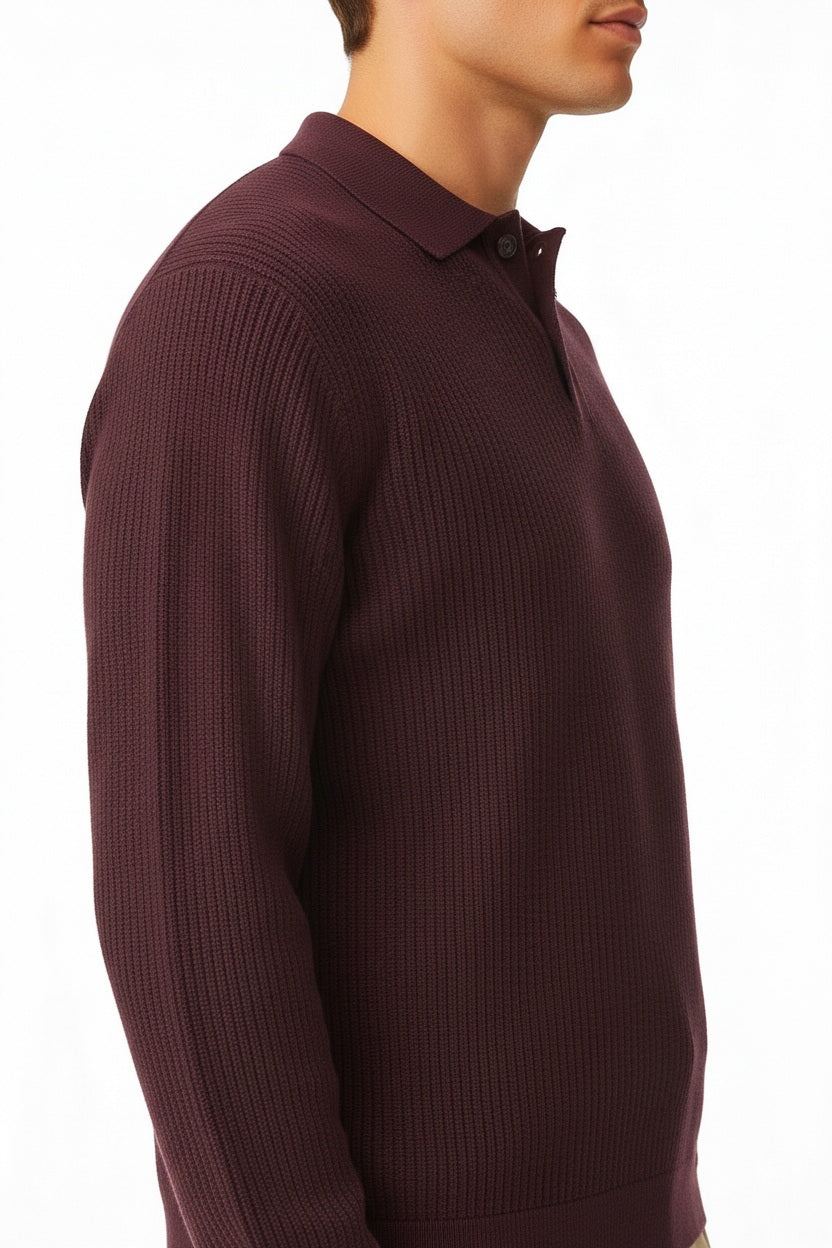 Men Solid Polo Neck Sweater